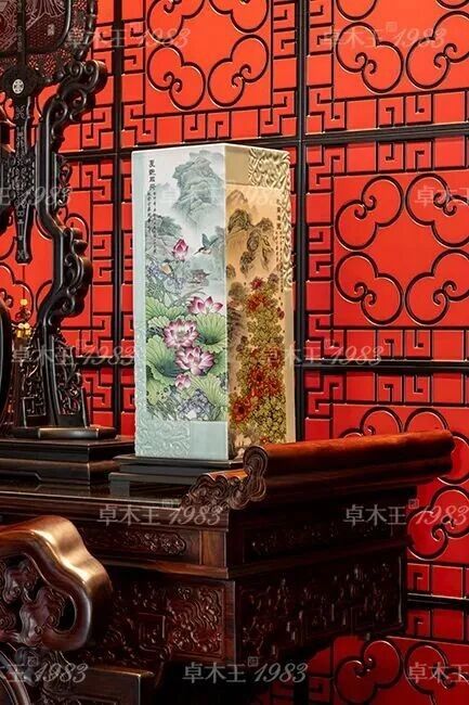 卓木王缅甸花梨红木整装中堂空间