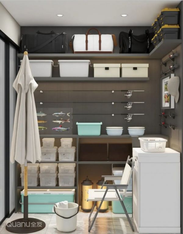Fishing Gear Storage with Shelves