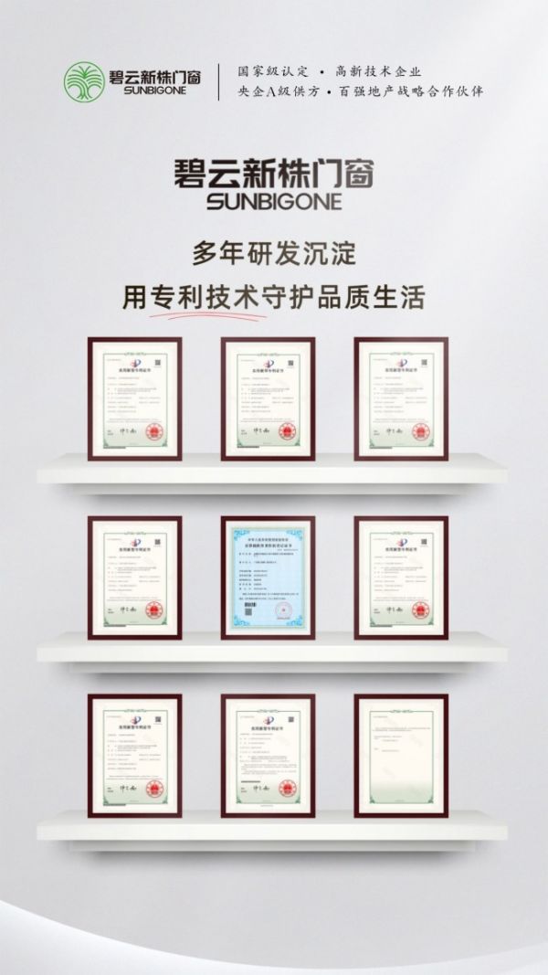 碧云新株门窗专利展示