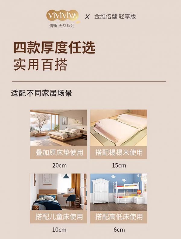 穗宝金维倍健-轻享版6C床垫厚度选择图片