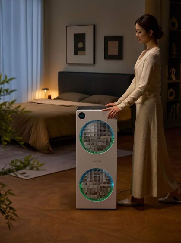 美的双风机净化器U8极简设计