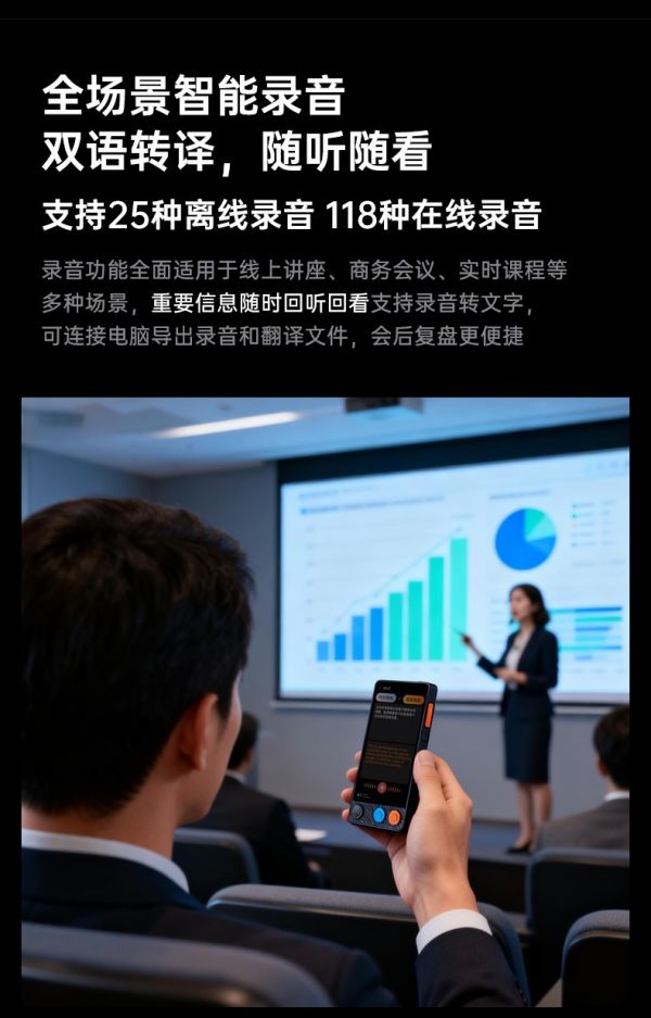 准儿翻译机5.0录音转译