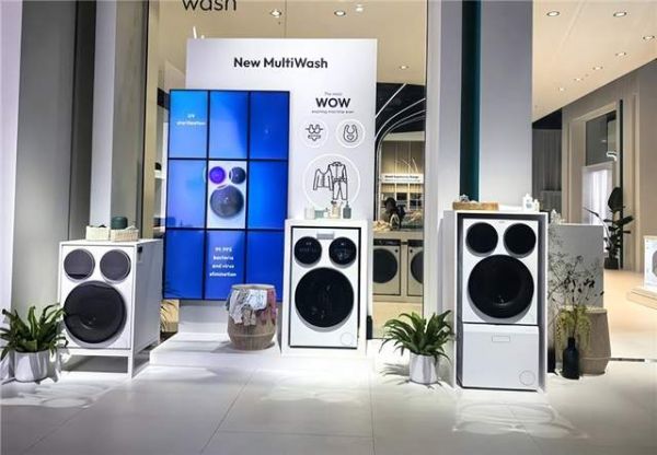 Haier Triple Tub Washing Machine in a Compact Home Setting