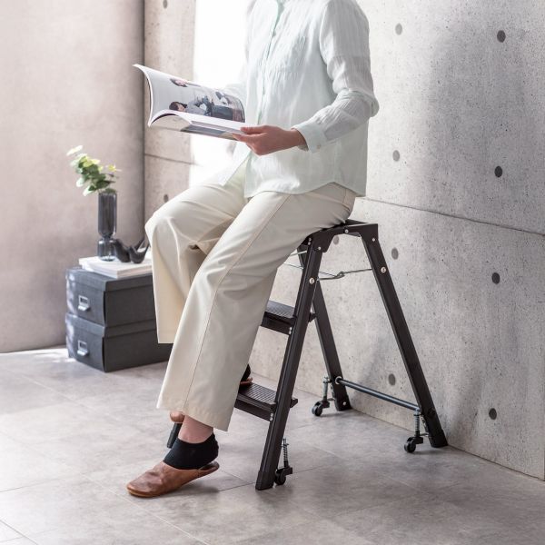 Sanwa Collapsible Ladder Stool in Various Uses