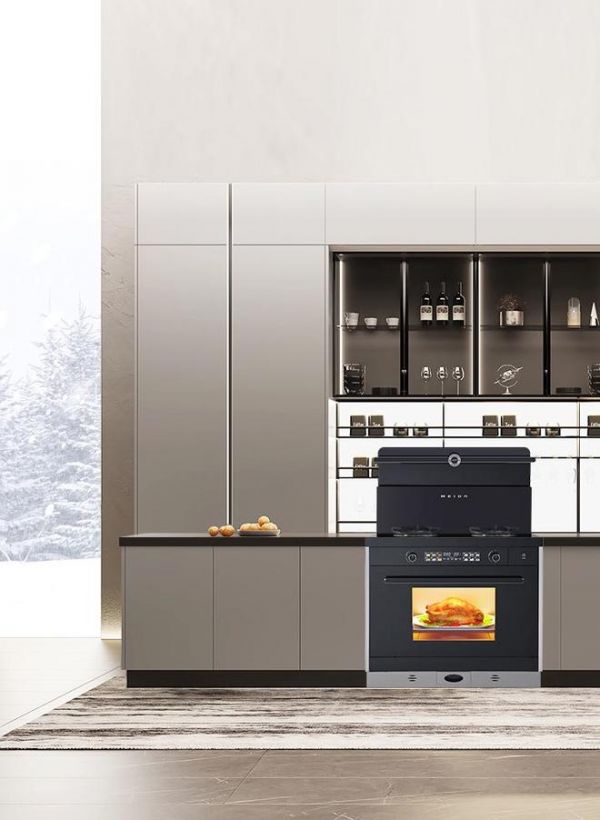 Example kitchen setup with a traditional range hood