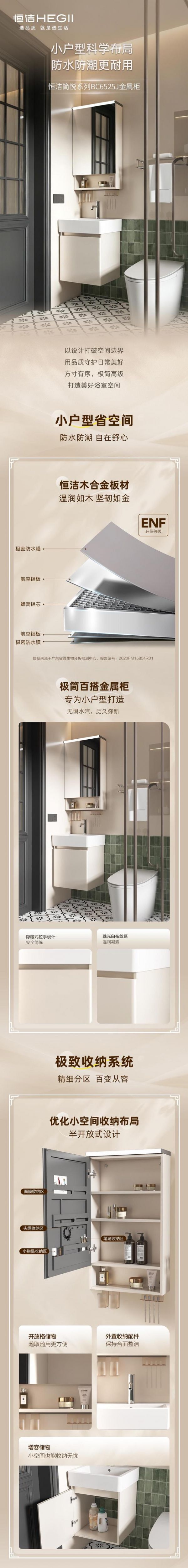 恒洁简悦系列BC6525J金属柜 - 设计图