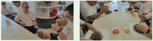残疾人手工艾草捶制作过程