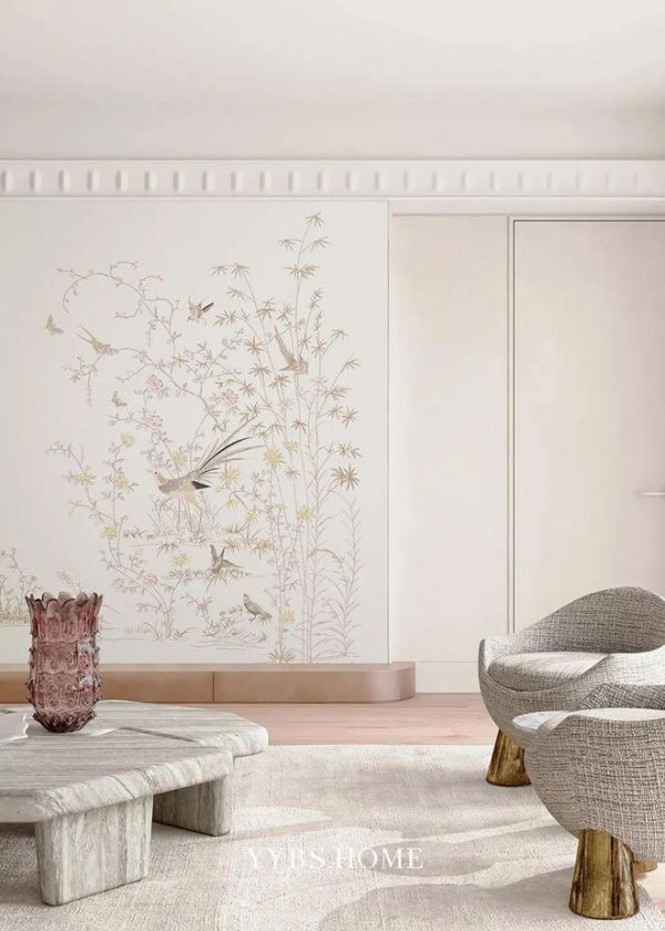 Elegant wall background in a dining room
