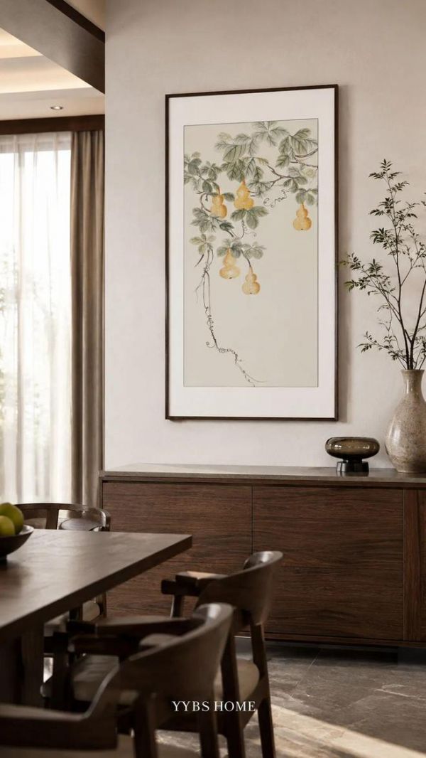 Gourd Artwork in a Residential Setting