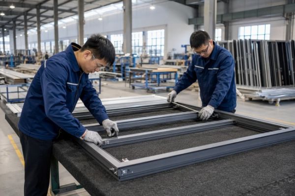 图3 标准化门窗组装与尺寸复核（示意图）