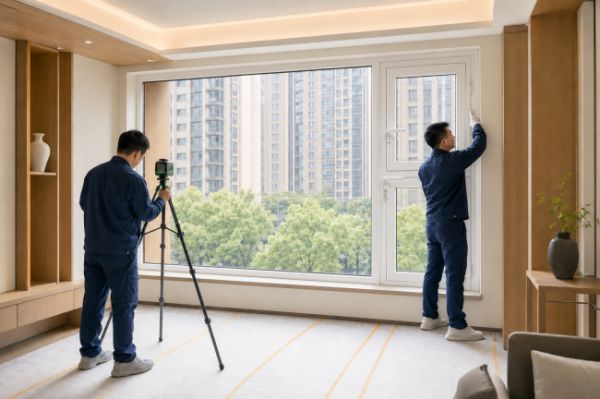 图5 门窗上门测量与安装交付（示意图）