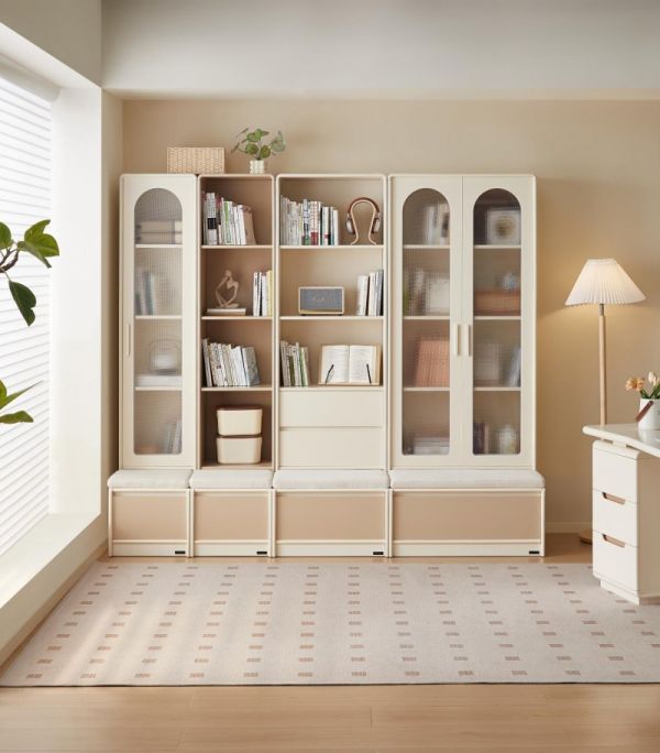 Zhi Cream Style Bookcase