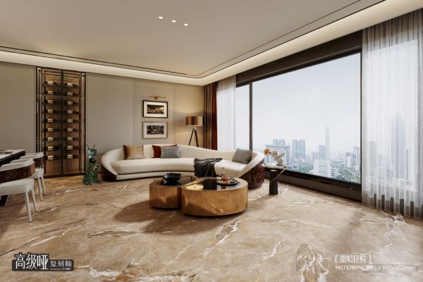 Image of Dajiangjun tile products in a living room