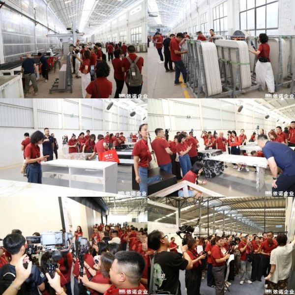 敢为行业先！依诺率先开放60万㎡智造基地，打造陶瓷岩板首个工厂直播节